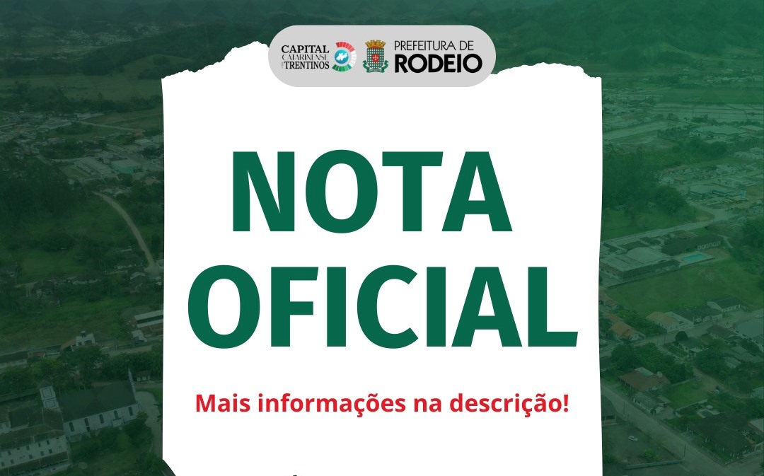 Nota Oficial Prefeitura Municipal De Rodeio Portal Timbó Net 9790