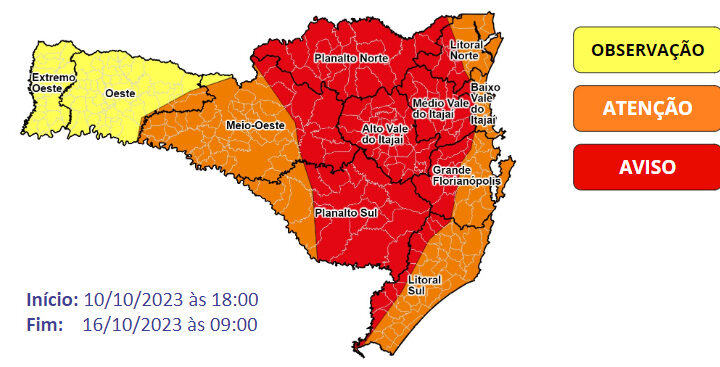 Aviso Geológico DC/SC 10/10 – Condições Geológicas para os próximos dias