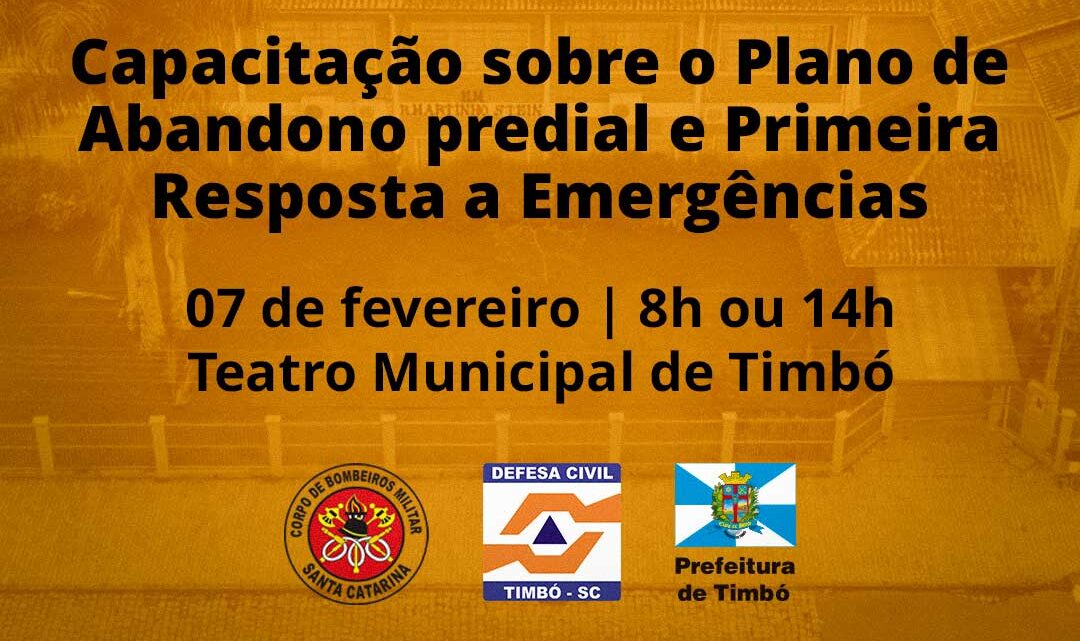 Defesa Civil de Timbó e Corpo de Bombeiros promovem capacitação sobre plano de abandono predial de escolas em situações de emergência