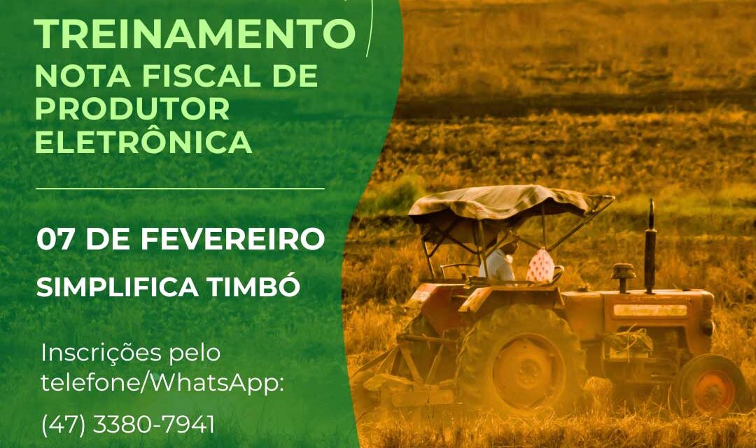 Departamento de Agricultura de Timbó promove treinamento de Nota Fiscal de Produtor Eletrônica