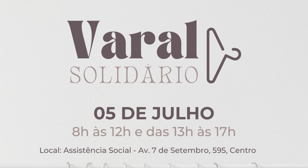 Assistência Social de Timbó realiza Varal Solidário dia 05 de julho