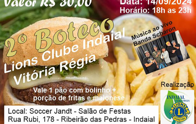 Lions Clube Indaial Vitória Régia realiza o 2º Boteco do Lions com o tradicional pão com bolinho no dia 14 de setembro