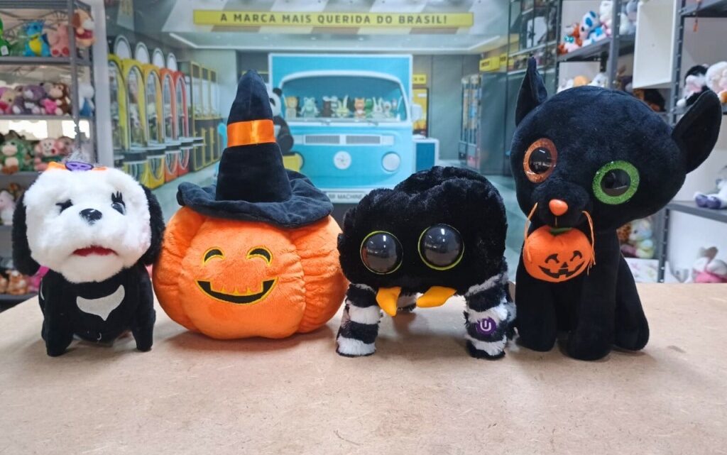 Linha de pelúcias de Halloween são as mais disputadas nas gruas BR Machine