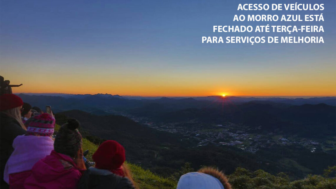 Acesso de veículos ao Morro Azul está fechado até terça-feira para serviços de melhoria