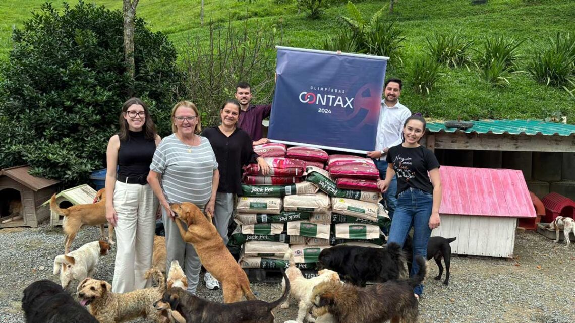 Gincana Contax cumpre meta de doar 1 tonelada de ração para abrigos de animais em Blumenau