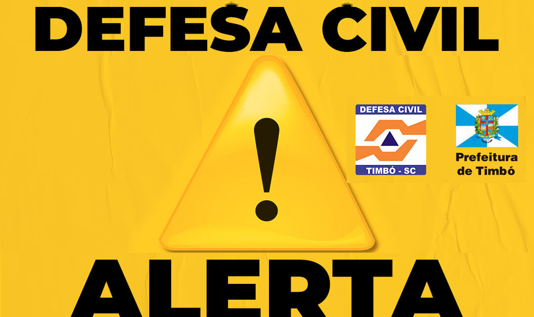 Defesa Civil de Timbó alerta para grande volume de chuvas no final de semana