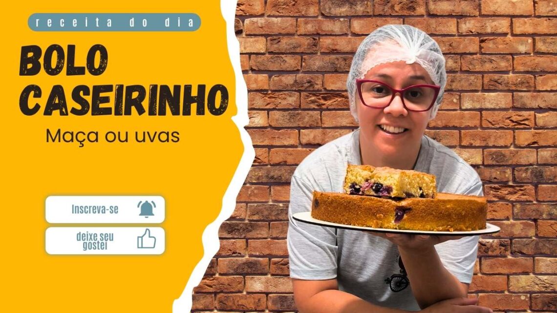 Receitas da Gabi – Bolo Caseirinho Delicioso: Maçã, Uva ou Sua Fruta Favorita!